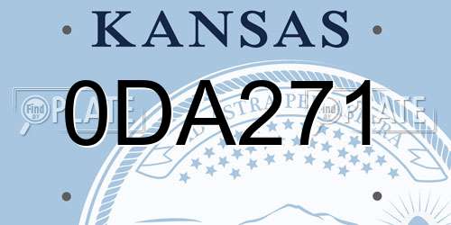 0DA271 Kansas License Plate