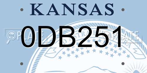 0DB251 Kansas License Plate