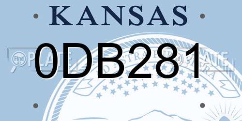 0DB281 Kansas License Plate