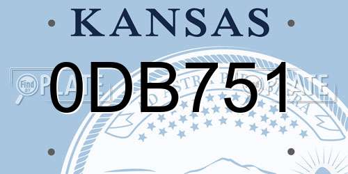 0DB751 Kansas License Plate