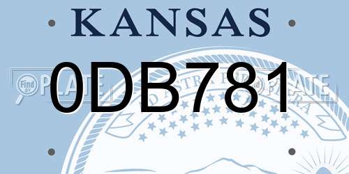 0DB781 Kansas License Plate