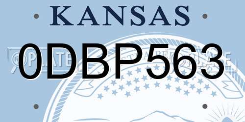 0DBP563 Kansas License Plate