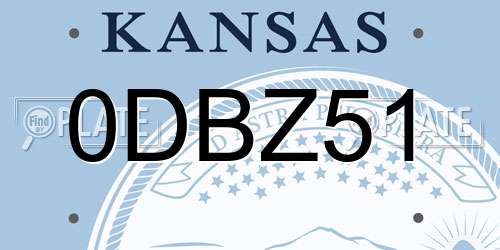 0DBZ51 Kansas License Plate