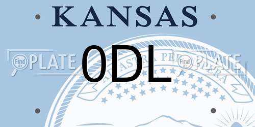 0DL Kansas License Plate