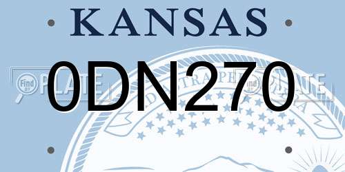0DN270 Kansas License Plate