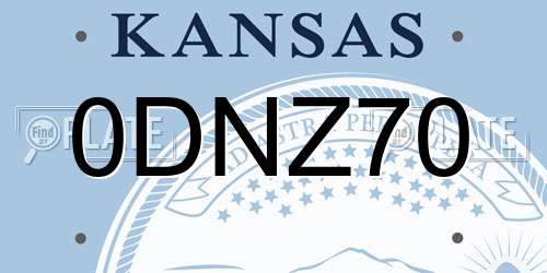 0DNZ70 Kansas License Plate