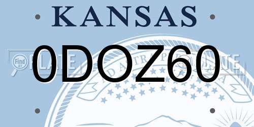 0DOZ60 Kansas License Plate