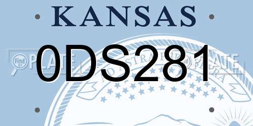 0DS281 Kansas License Plate