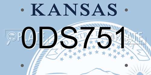 0DS751 Kansas License Plate
