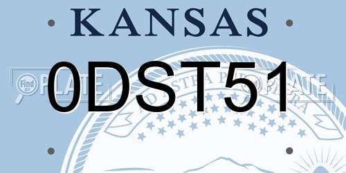 0DST51 Kansas License Plate