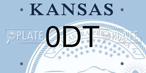 0DT Kansas License Plate