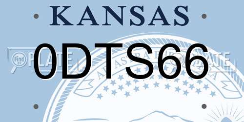 0DTS66 Kansas License Plate