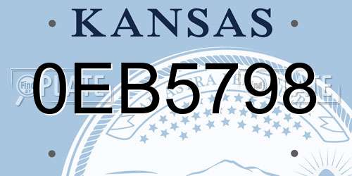 0EB5798 Kansas License Plate