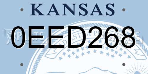 0EED268 Kansas License Plate