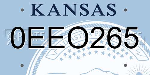 0EEO265 Kansas License Plate