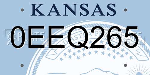 0EEQ265 Kansas License Plate