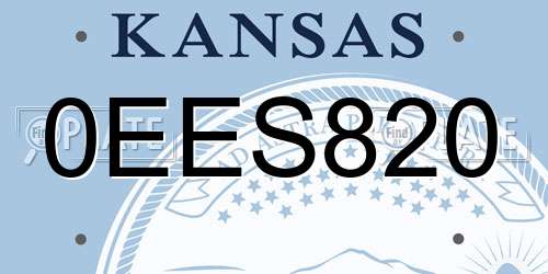 0EES820 Kansas License Plate
