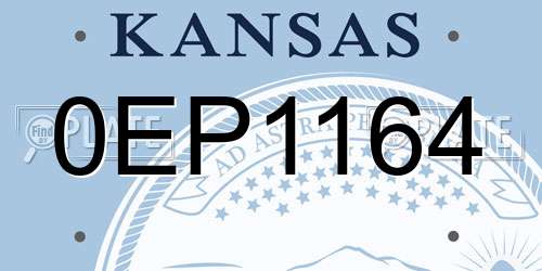 0EP1164 Kansas License Plate
