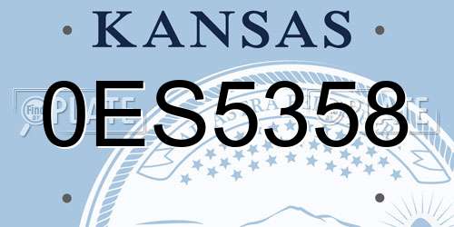 0ES5358 Kansas License Plate