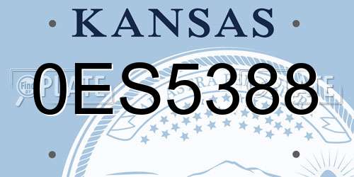 0ES5388 Kansas License Plate