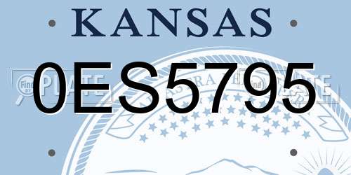 0ES5795 Kansas License Plate