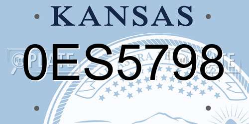 0ES5798 Kansas License Plate