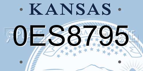 0ES8795 Kansas License Plate