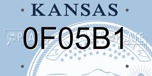 0F05B1 Kansas License Plate