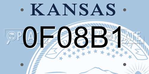 0F08B1 Kansas License Plate