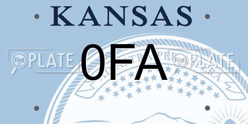 0FA Kansas License Plate