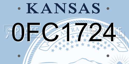 0FC1724 Kansas License Plate