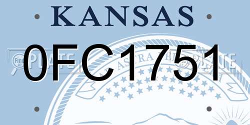 0FC1751 Kansas License Plate