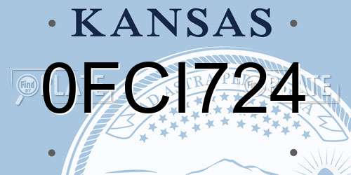 0FCI724 Kansas License Plate
