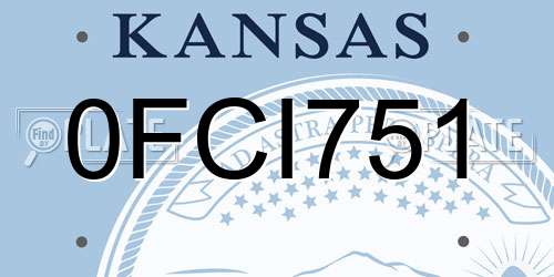 0FCI751 Kansas License Plate