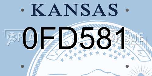 0FD581 Kansas License Plate