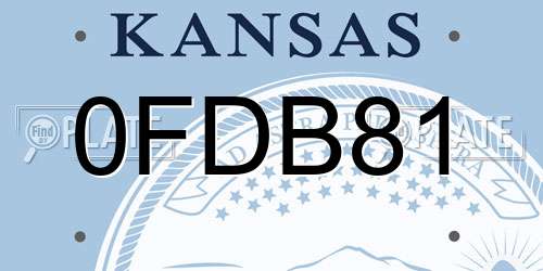 0FDB81 Kansas License Plate