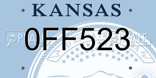 0FF523 Kansas License Plate