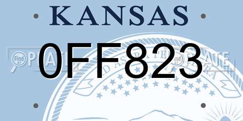 0FF823 Kansas License Plate