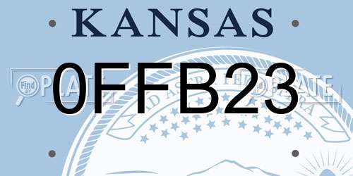0FFB23 Kansas License Plate
