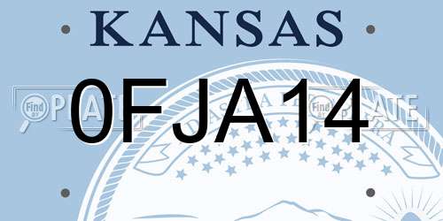0FJA14 Kansas License Plate
