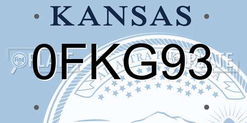0FKG93 Kansas License Plate