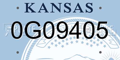 0G09405 Kansas License Plate