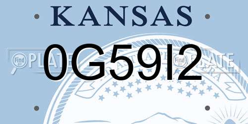 0G59I2 Kansas License Plate