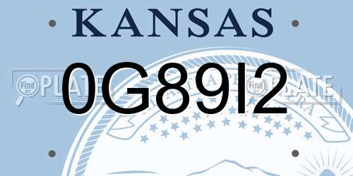 0G89I2 Kansas License Plate