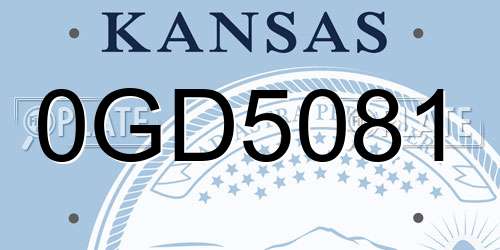 0GD5081 Kansas License Plate
