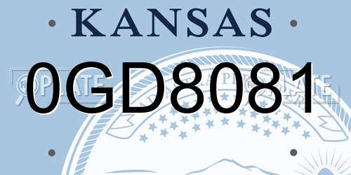 0GD8081 Kansas License Plate