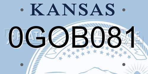 0GOB081 Kansas License Plate