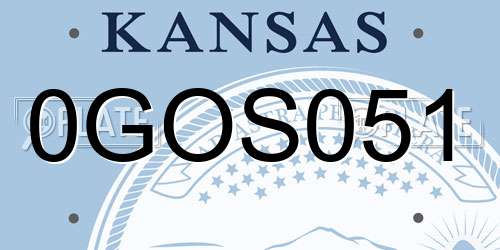 0GOS051 Kansas License Plate