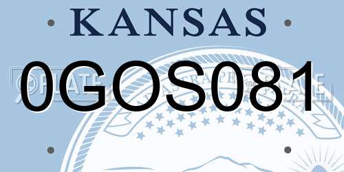 0GOS081 Kansas License Plate