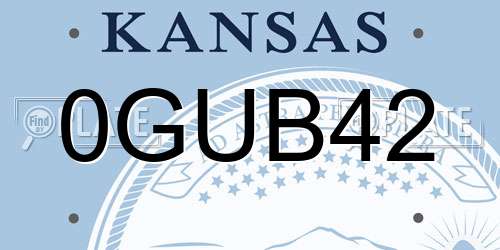 0GUB42 Kansas License Plate